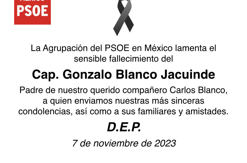 Lamentamos el fallecimiento del Cap. Gonzalo Blanco Jacuinde